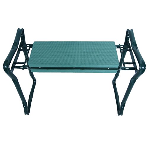 2 in 1 tragbare Kniebank, zusammenklappbar mit Schaumstoff gepolstert Hocker Sitz Stuhl – Robuste Metall Konstruktion - 2