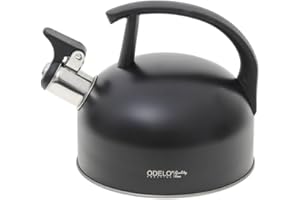 ODELO Marco Bouilloire sifflante 1,5 l pour plaques à induction, gaz et électriques Noir