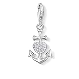 Thomas Sabo Damen-Charm-Anhänger Glaube Liebe Anker Charm Club 925 Sterling Silber Zirkonia weiß 0768-051-14
