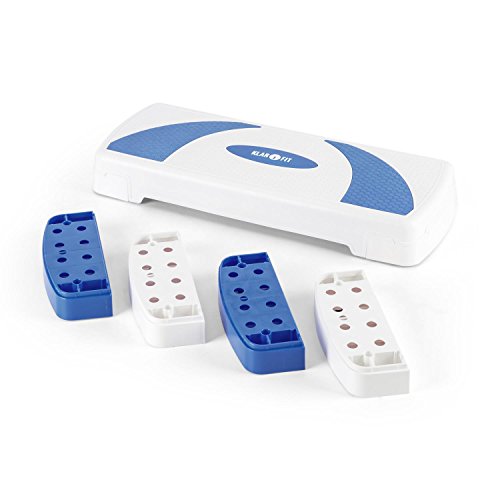 Klarfit Aerobic-Stepper ST3 Fitness Heimtrainer Steppbrett (höhenverstellbar in 3 Höhenstufen, rutschfeste Trittfläche, Belastung max. 250kg) schwarz-grau, weiß-pink oder weiß-blau - 5