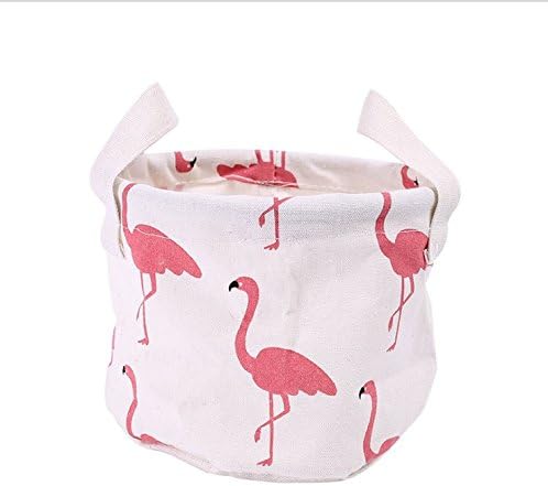 Fangou Storage Box Mini Linen Makeup Organizer Waterproof Bathroom Tool Folding Storage Children'S Toys Storage GrößE: 20 * R13Cm Pink Flamingo Pattern