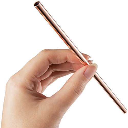 Moscow Mule Kupferbecher: 2er Set – Enthält 2 x 18oz Becher, 2 x Untersetzer, 2 x Strohhalme, 1 x Shotglas in Geschenkbox mit Bonus Cocktail-Rezepte-eBook – 100% Kupferzubehör – Handgemachter Trinkbecher in Roosevelt-Optik mit Hammerschlag-Effekt – Das Perfekte Geschenk für Hochzeiten, Jahrestag, Hochzeitstag, Geburtstag oder Weihnachten für Sie oder Ihn - 6