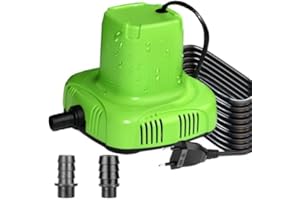Lnicez Pompa Immersione 140W 5110L/H Pompa Svuota Telo Piscina Ultra Silenziosa Pompe Sommerse con cavo da 7,5m, 2 ugelli