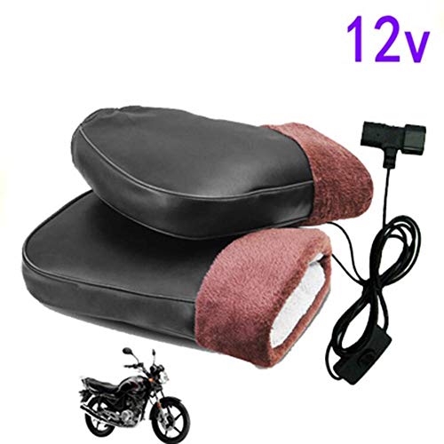awhao Muffole Manubrio Riscaldamento Moto 12V, Guanti riscaldanti elettrici riscaldati per Scooter Invernali, paramani, Guanto Manubrio Agreeable