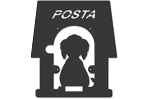 Alubox 08MIAPLCUCCIAGH Frontale Intercambiabile per Cassetta Postale MIA con Disegno Cagnolino con Cuccia, Ghisa