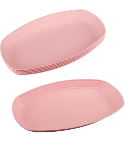 Taasmoog Onbreekbare platte bordenset van kunststof, herbruikbaar, 22,9 cm, diepe kunststof borden, familiedinerborden voor salade, pasta, feest, thuis, 6 stuks