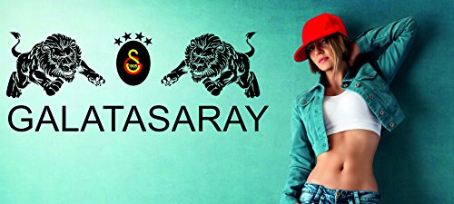 Preisvergleich Produktbild 3 Farbig Galatasaray als Wandtattoo Beschreibung beachten!! I Aufkleber in 27 Farben und versch. Gr. - ca. 126 x 48 cm (bxh) - SCHWARZ