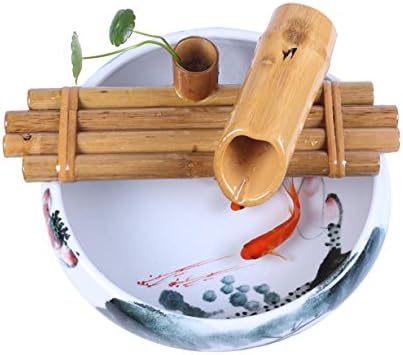LIANGLIANGshipin Water Decoration Ceramic Bamboo Fountain Home Living Room Decorations Desktop Fish Tank Bonsai Ornaments (Color : B)
