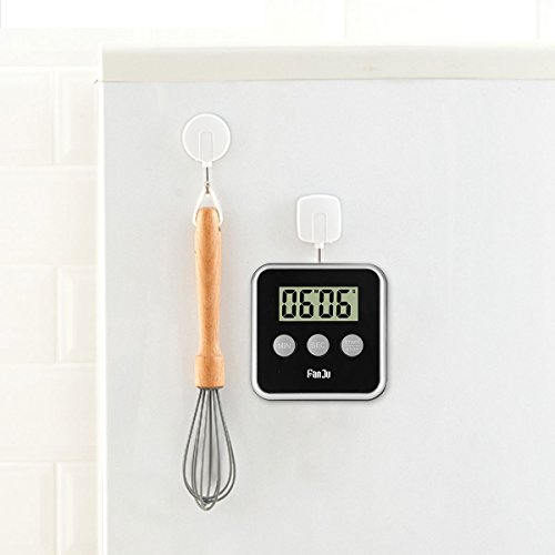 FanJu FJ231 Digital Küche Timer, Big Display, lauter Alarm, magnetische Rückseite, einklappbarer Ständer, einfache Bedienung Mini Countdown Alarm, Schwarz - 6