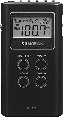 Sangean DT-120 - Radio portátil LCD, Negro