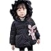 Produktbild Longra Baby Mädchen Herbst Winter Kapuzenmantel Mantel Jacke Dicke Warme Kleidung Mädchen Winterjacke Kinderjacken Wintermantel Winterparka Steppmantel Outdoorjacke Outwear (Black, 110CM 4Jahre)