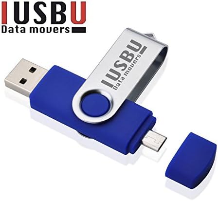 IUSBU 3.0 OTG Dual or Flip - USB Transfer Keys for Android SmartPhones, Tablets PC, Mac - 8GB,16GB, 32GB &amp; 64GB (8GB, BLUE-FLIP)