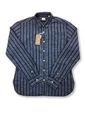 30 DAY RETURNS XACUS Albini Tailor fit Shirt in Blue/Navy Stripe 16.5