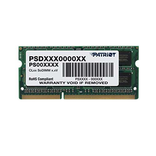 Patriot Memory Serie Signature SODIMM de bajo Voltaje Memoria RAM DDR3 1600 MHz PC3-12800 4GB (1x4GB) C11 - PSD34G1600L2S