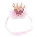 Rosennie Girl Head Accessories Hairband Baby Elastic Flower Crown Head Wear (Pink)