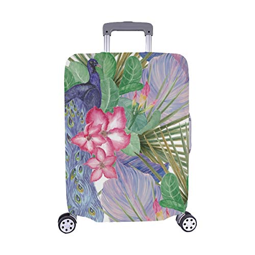 Preisvergleich Produktbild TropicalExotic Flowerspink Spandex-Trolley-Koffer Reisegepäck-Schutzkoffer-Abdeckung 28,5 X 20,5 Zoll