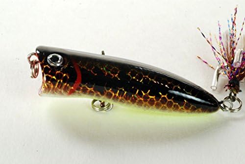 Akuna BP 147 Holographic Trout Top Water Lure Popper, Five of One Color, Dirty Bass
