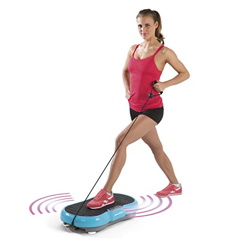 VITALmaxx 07125 Vibrationstrainer | Power Vibro Plate | Ganzkörpertraining | Inkl. Trainingscomputer & Fernbedienung | Inkl. Expanderbänder mit Griffen | Blau-Schwarz - 3