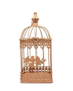 Market99 VON CASA, Hanging Cage Planter, Decorative, Home & Office Decor, Copper Finish, Iron