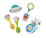 Una colección de sonajeros y mordedores tematizada con instrumentos musicales para los primeros meses del bebé