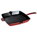 Produktbild Staub 1202806 Amerikanische GrillPfanne, quadratisch 30 x 30 cm, 2 Ausgießer, mit mattschwarzer Emaillierung im Inneren der Pfanne, kirschrot