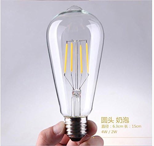 Vintage edsion light bulb LEDE27 screw retro LAMP LED filament lamp antique tungsten transparent e14 personalized decoration ,2,ST64, Warm White
