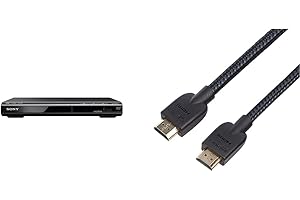 Sony DVP-SR760H Lecteur de DVD/Lecteur de CD (HDMI, Conversion ascendante 1080p, USB-Eingang, Lecture Xvid, Dolby Digital) noir & Amazon Basics Câble HDMI tressé 1,8 m