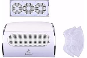 Biutee Professioneller Nagelstaubabsauger mit 3 Lüfter und 2 Staub Taschen Staubabsaugung Nagelstudio Zum Nagelstäuben für Persönlich und Nagelstudio Verwenden