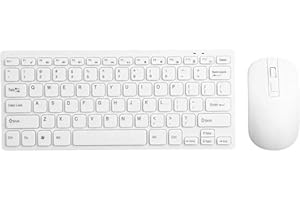 MAXDIGI Wireless Bluetooth Keyboard and Mouse Combo Set 2.4 GHz Portable Keyboard for iOS iPad Pro, iPad Air, iPad Mini, Mac, Windows, Android Tablets PC Smartphone Samsung Galaxy Xiaomi Huawei Lenovo (White)