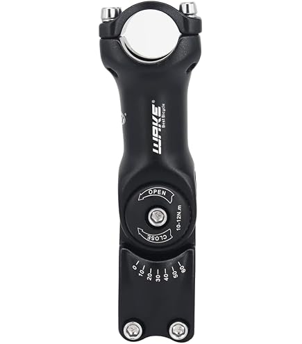 Potence Vélo Réglable ±60° 31.8mm X120mm Aluminium - Riser Guidon VTT BMX