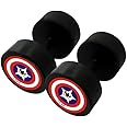BE STRONG Professional Dumbbell 7.5kg Set, Captan America Style Metal Integrated Rubber Coated Dumbbells-Set for Home Gym 15kg weight