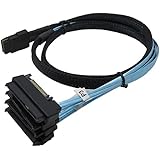 CableDeconn Mini SAS 36P Kable SFF-8087 to (4) SFF-8482 29P SFF8482 Connectors With SATA Power 1m