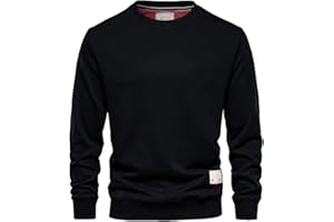 BLU APPAREL Mens Jumper Premium Branded Crew Neck Cotton Sweater Pullover Sweatshirt Jumpers for Men UK Black Navy Charcoal S M L XL 2XL
