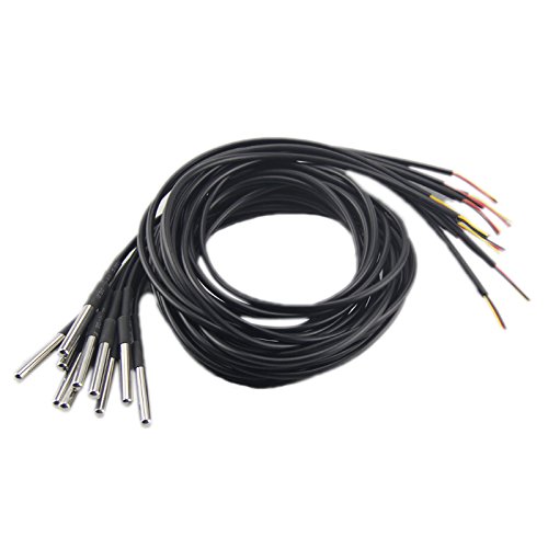 Preisvergleich Produktbild Hrph 10x DS18b20 Wasserdicht Temperatursensor Thermometer Temperaturfühler