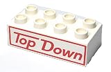 LEGO DUPLO - 1 Stein mit 2x4 Noppen in weiss mit Aufdruck 