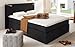 Produktbild BlackRedWhite Atlanta Boxspringbett 140x200cm Bett Komfortbett Kinderbett Jugendbett Schwarz, Ausführung:Variante 2