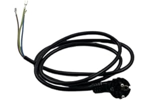 FLAVOR PLUS Cable de alimentación compatible con múltiples modelos de Thermomix, fácil instalación con terminales faston, Negro, 1.5 metros, 3 hilos de 1.5 mm, Tipo F, 230V, 3A, CEE