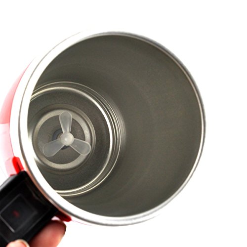 ALAIX Self Stirring Kaffeetasse – Elektro-Edelstahl-automatische Selbstmischbecher – Cute & Funny, gut für Morgen, Reisen-Weiß - 5
