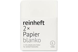 reinheft Blank Paper for reinheft Envelope Size L, 2 x 64 Pages (L - DIN A5)