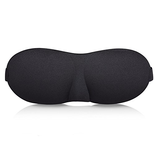 Arzopa Mascherina per Dormire 3D Soft Leggero Blinder dell'ombra di Occhio Respira facile per il Lavoro di Spostamento di Andare a Letto (Nero)