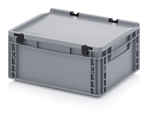 Eurobehälter-Eurobox 40 x 30 x 17 cm mit Scharnierdeckel inkl. gratis Zollstock