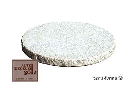 3 Stück Trittplatten Stepstone Granit grau-weiß Durchmsser ca. 35 cm