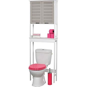 Badezimmerregal für über die Toilette - 2 Türen und 1 Ablagefläche