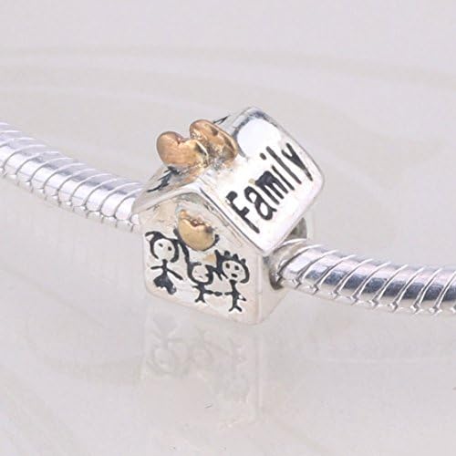 Yeshion Silver Plated Charm Beads Fits for European DIY Bracelets Necklaces (Family House)