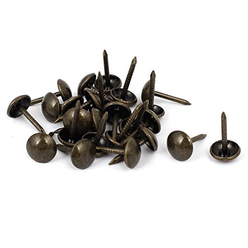Preisvergleich Produktbild DealMux Ledersofa 8mm x 15mm Rundkopf Polster Tack Nagel Schwarz Bronzeton 25pcs
