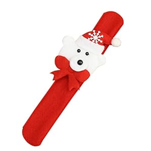 Kids Gift,Mamum LED Light Glow Xmas Slap Circle Bracelet Wrist band Christmas Dazzling Toy Gifts Little Bear / Fallow deer / Santa Claus / Snowman (A)