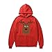 Produktbild Selou Männer Frauen Winter Weihnachtsmann Elch Sweatshirt Modedruck oben Lose lange Ärmel Freund Hoodie Lässiges Sweatshirt Einfarbiges Shirt Kordelzug-Pullover Animalprint Verdicktes Jungen T-Shirt