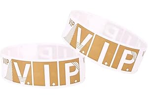 JKJF 100 Stück VIP Einlassbänder Festival Armbänder Wasserfeste Party Bändchen für EventsHochzeit Clubs Konzerte Bars Vergnügungsparks Messen - Gold