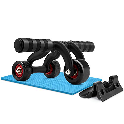 Amzdeal Bauchtrainer Ab Roller Ab Wheel Oberkörpertraining für Bauch, Rücken und Schultermuskulatur