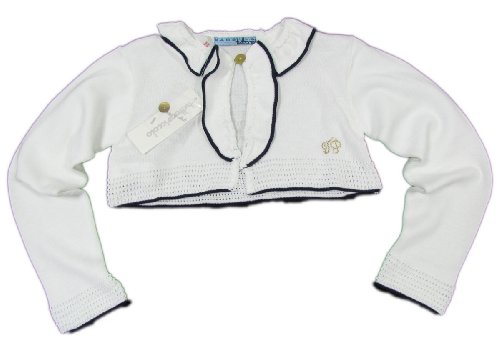 TUTTO PICCOLO "Nautical" baby girls cardigan marine rivets knit (white/blue)